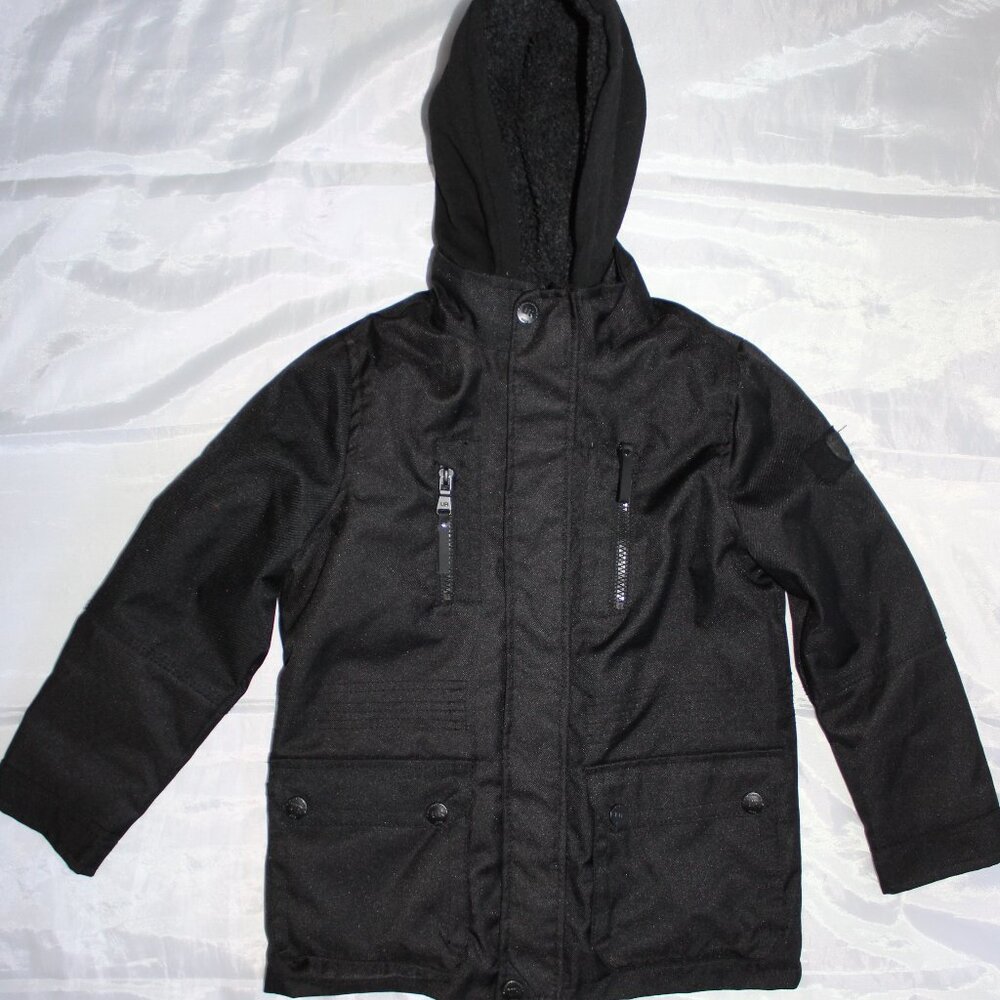 Urban Republic Boys Black Hooded Fleece Lined Jacket Size 7